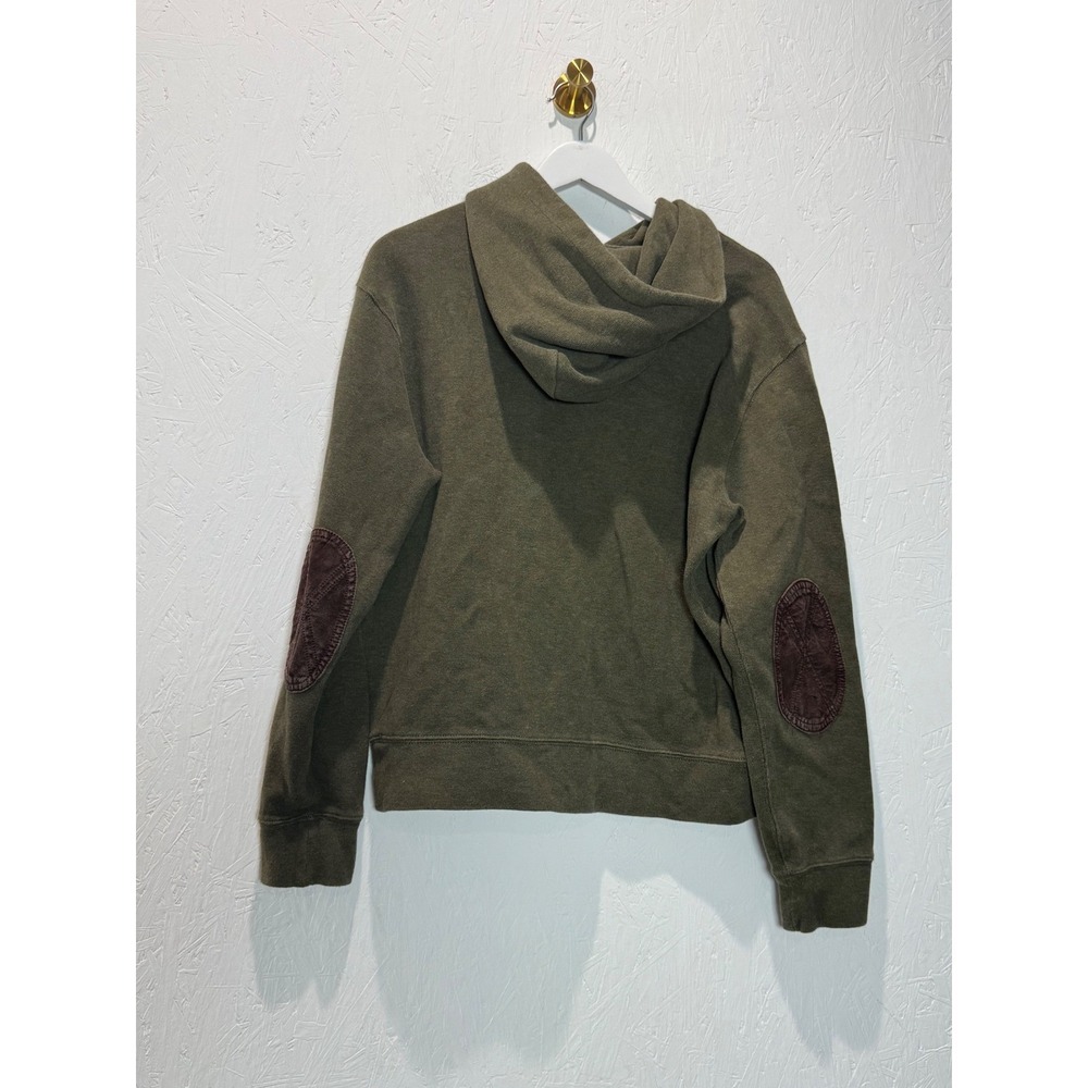 Polo Ralph Lauren Mens Olive Green Corduroy Elbow Patch Hoodie Sweatshirt Large - Picture 4 of 4
